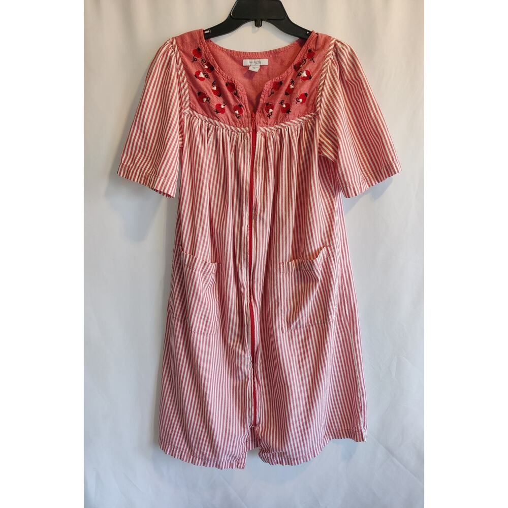 Go Softly Patio Midi‎ Dress Red Embroidered Lady Bag Striped Small Zip Unique